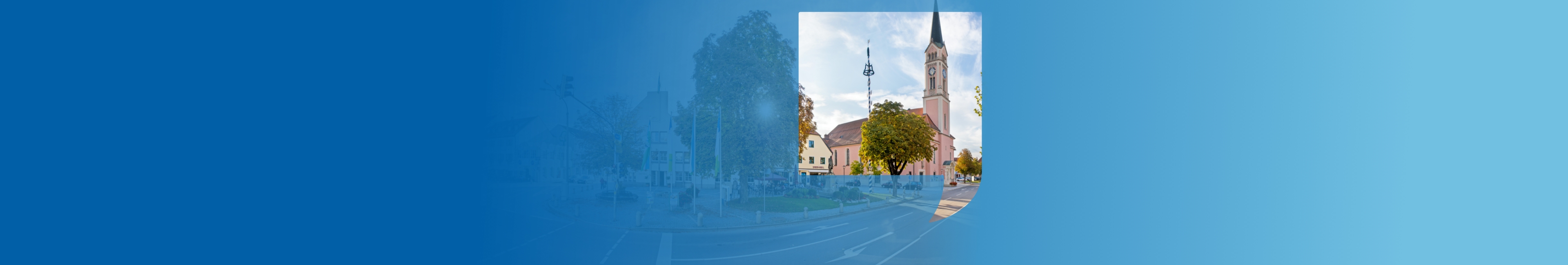 Luftbild von Regensburg mit verbindenden Lichtblitzen zwischen den Häusern, die Internetverbinudngen symbolisieren.