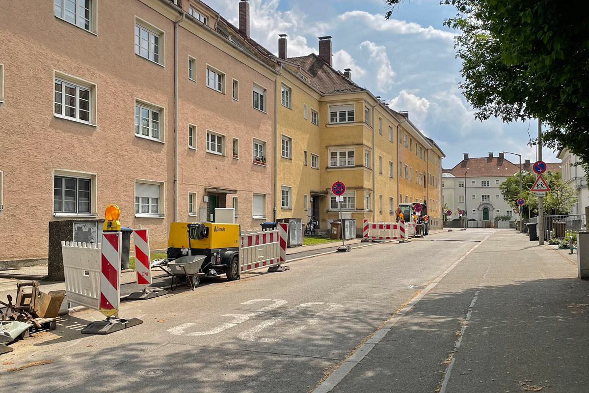 Die Baumaßnahmen in der Thurmayrstraße schritten zügig voran.  |  Foto: © R-KOM – Susanne Valnert
