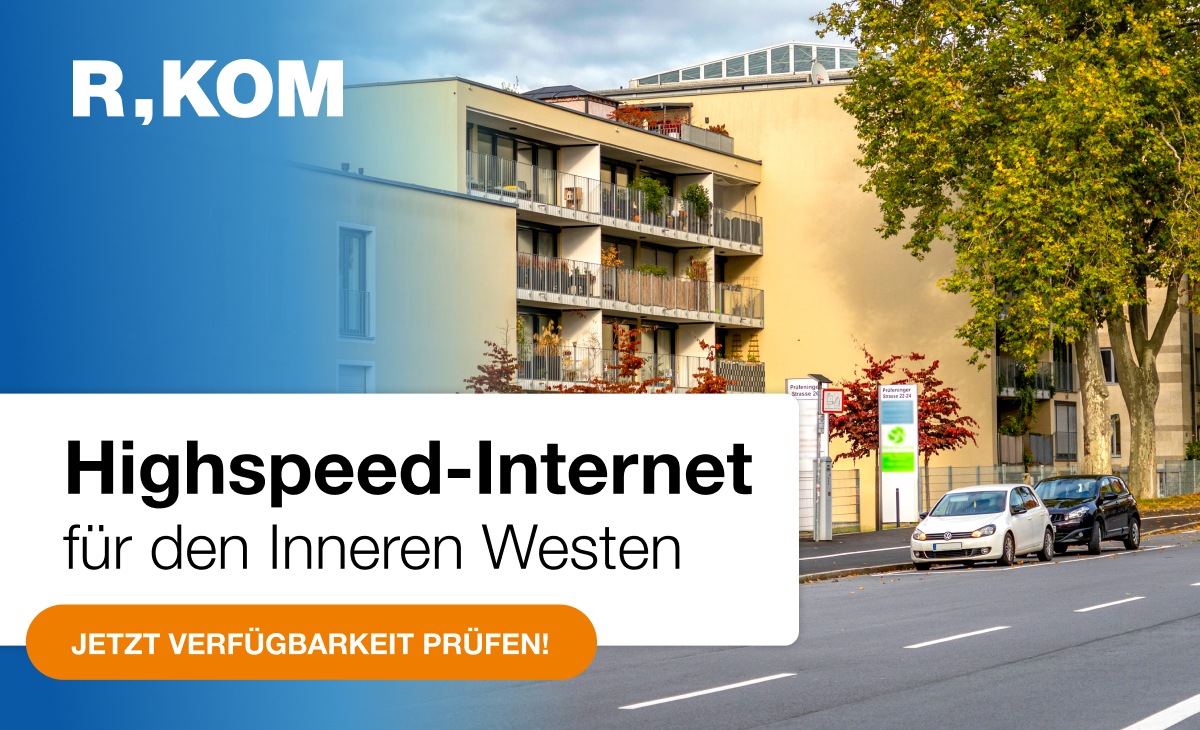Moderne Wohngebäude mit Glasfaser-Internet von R-KOM im Inneren Westen. Jetzt Verfügbarkeit prüfen und Highspeed-Internet nutzen!