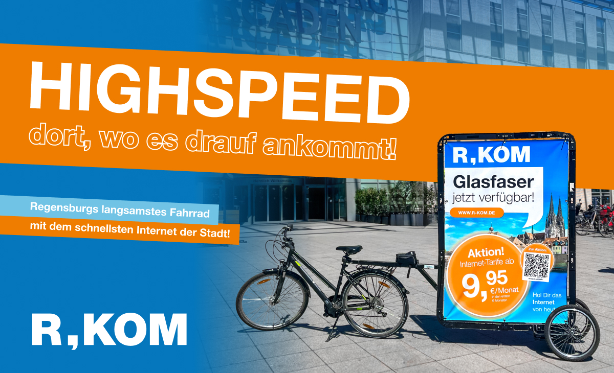 R-KOM Werbefahrräder in Regensburg unterwegs