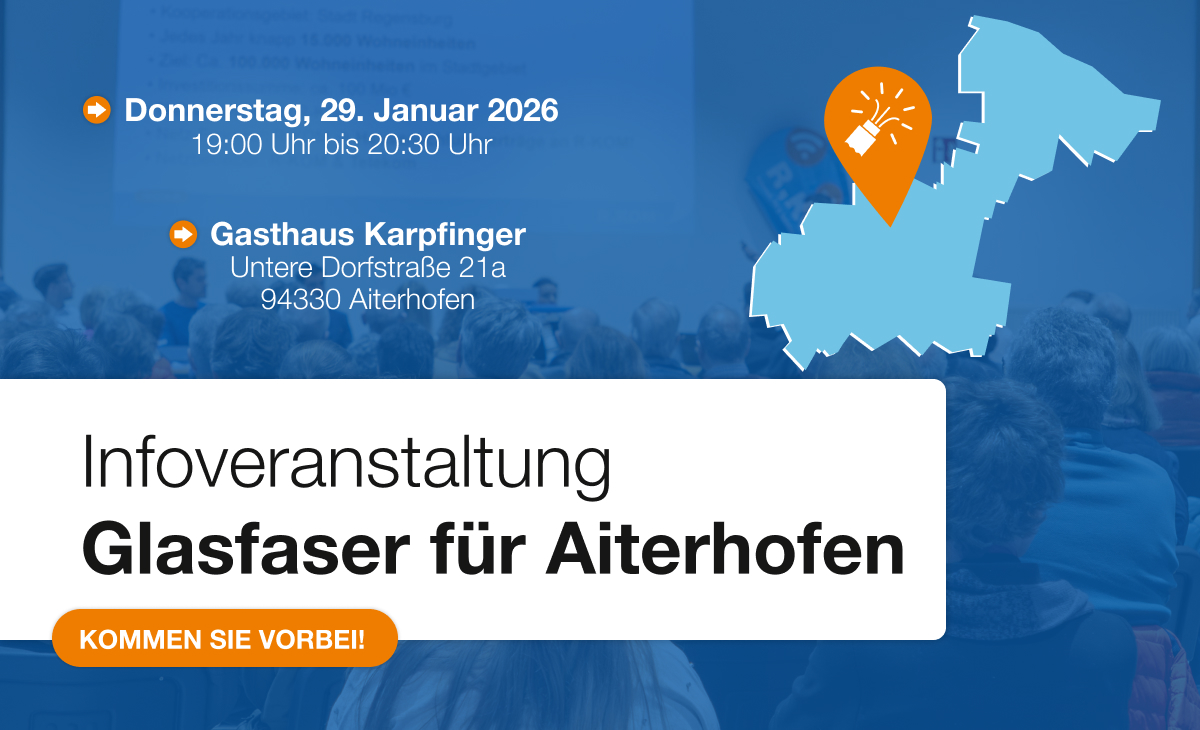 Infoveranstaltung zum Glasfaserausbau in Aiterhofen von R-KOM – Termin und Ort der Bürgerinformation