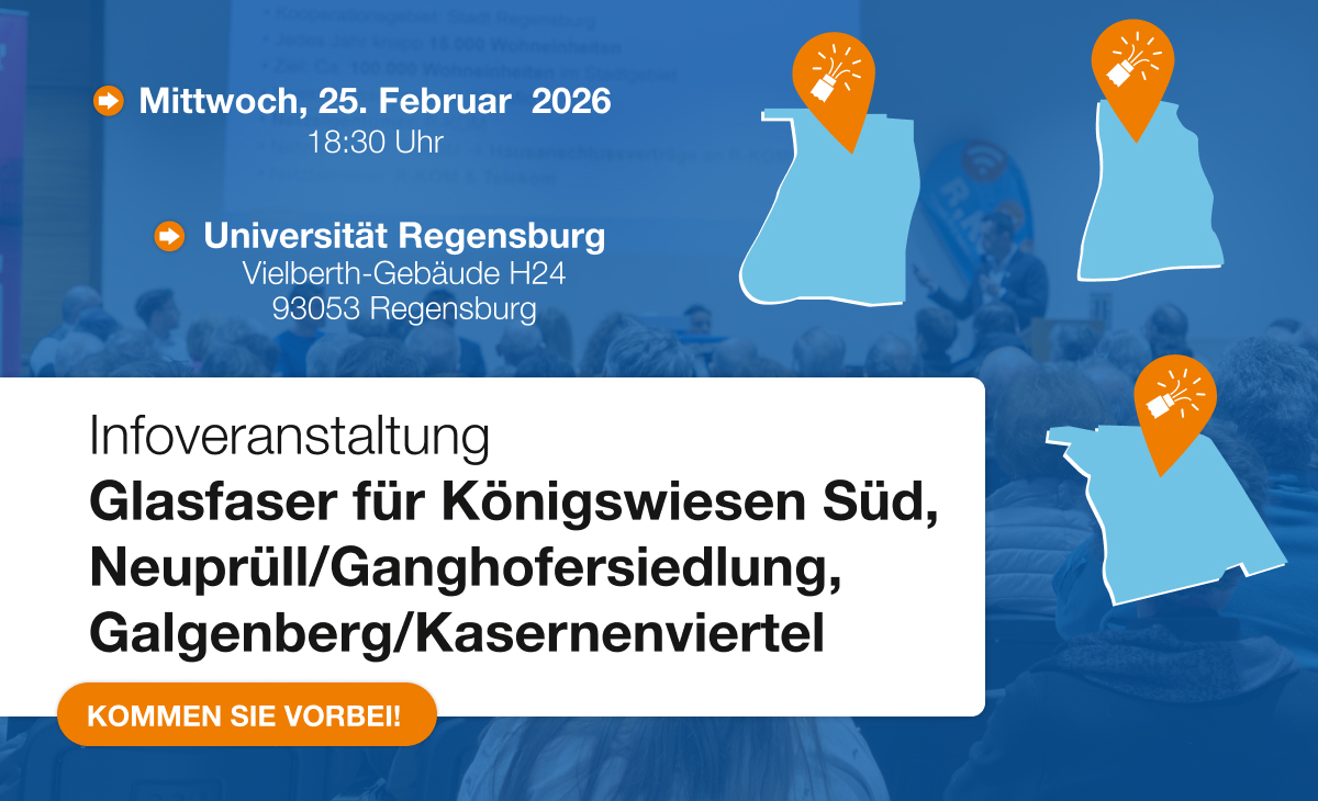 Infoveranstaltung zum Glasfaserausbau in Königswiesen Süd, Neuprüll und Galgenberg
