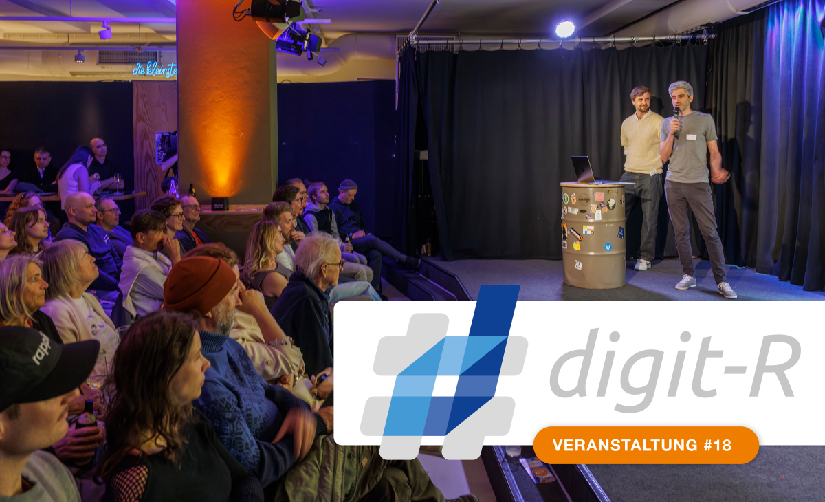 Volles Haus bei der 18. Ausgabe von #digit-R im Degginger: Expertinnen und Experten diskutieren gemeinsam mit dem Publikum