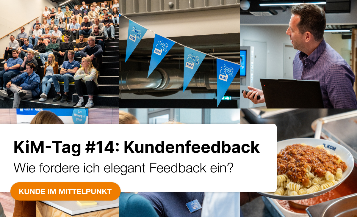 Mitarbeitende der R-KOM sprechen beim KiM-Tag #14 über Kundenfeedback.