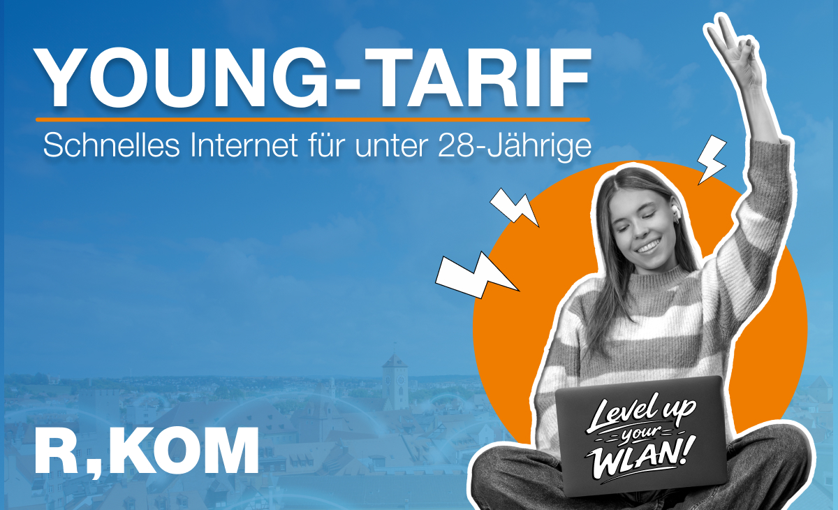Junge Menschen nutzen schnelles Internet zu Hause – ideal für Streaming, Gaming und Arbeiten mit dem Young-Tarif 