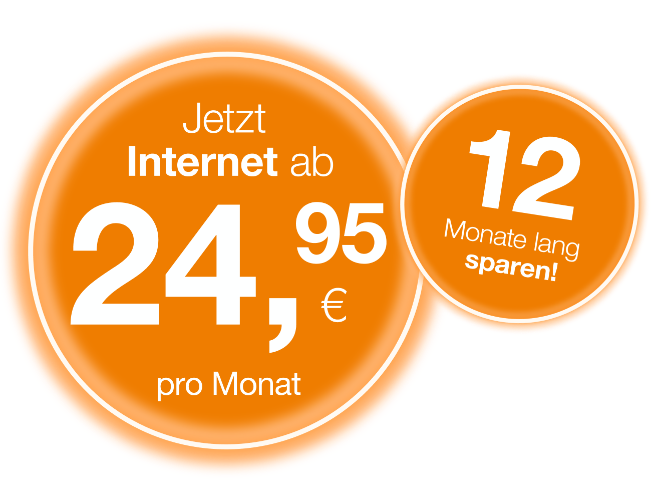 Aktionshinweis, das bedeutet Internet bereits ab 24,95 € pro Monat in den ersten 12 Monaten plus IPTV 3 Monate gratis